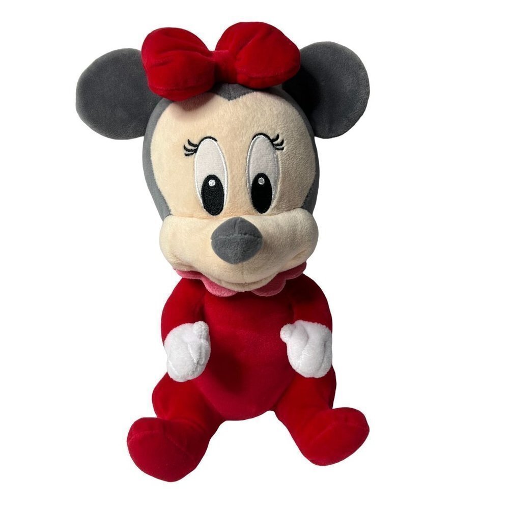 DISNEY Parks Minnie Mouse My First Christmas Plush‎ Red Outfit & Bow Size…